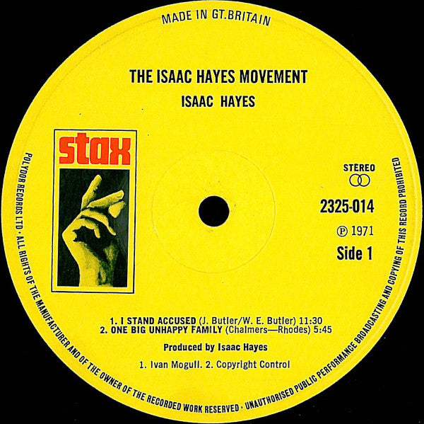 Isaac Hayes : The Isaac Hayes Movement (LP, Album, Gat)