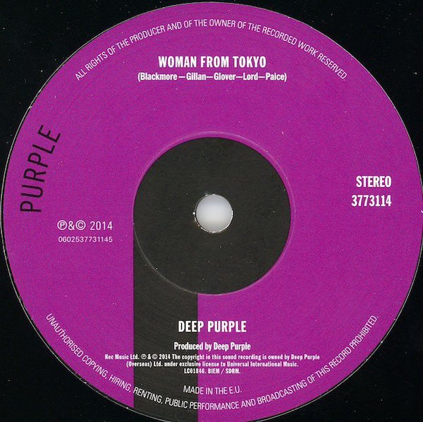 Deep Purple : Black Night (Live Version) / Woman From Tokyo (7", RSD, Single, RE)