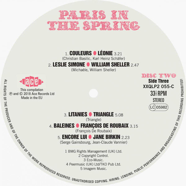 Bob Stanley • Pete Wiggs : Paris In The Spring (2xLP, Comp, Whi)