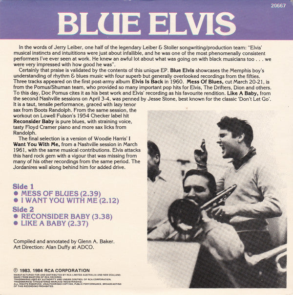 Elvis Presley : Blue Elvis (7", EP)