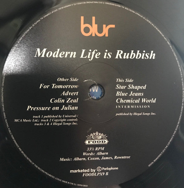 Blur : Modern Life Is Rubbish (2xLP, Album, RE, RP)