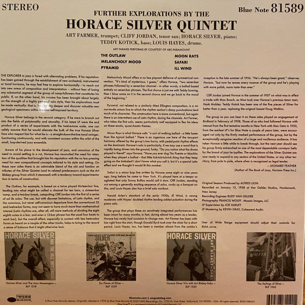 The Horace Silver Quintet : Further Explorations (LP, Album, RE, 180)