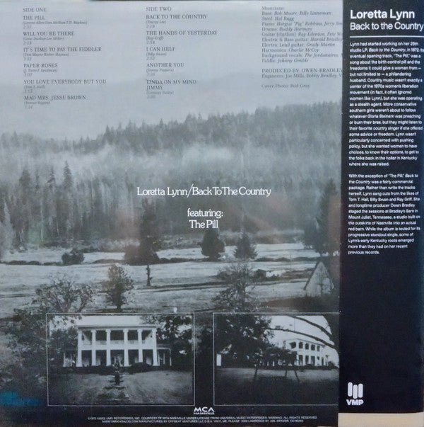 Loretta Lynn : Back to the Country (LP, Album, Club, RE, RM, Blu)