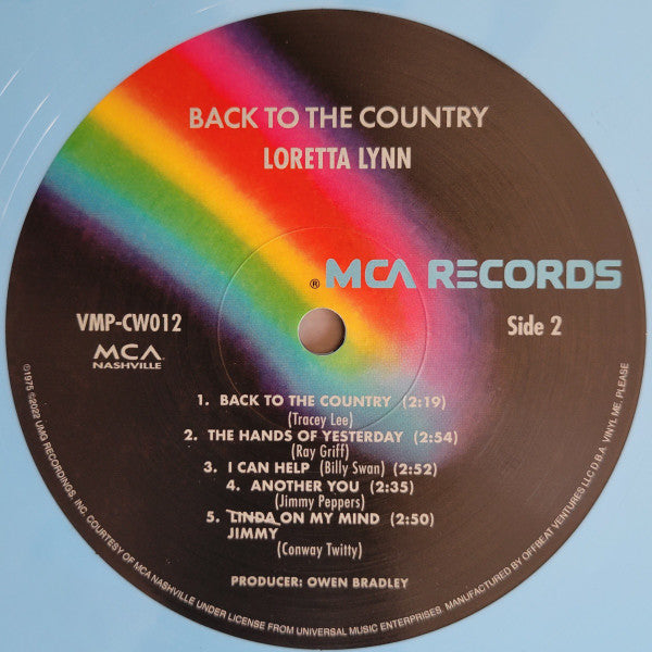 Loretta Lynn : Back to the Country (LP, Album, Club, RE, RM, Blu)