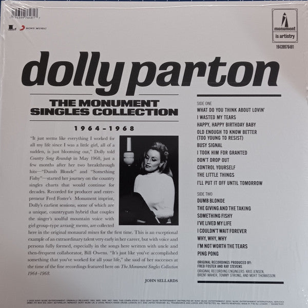 Dolly Parton : The Monument Singles Collection 1964-1968 (LP, Album, RSD, Comp, Mono)