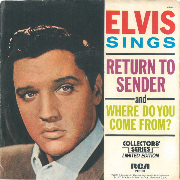 Elvis* : Return To Sender (7", Single, Mono, Ltd, RE, Styrene, Ter)