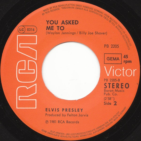 Elvis Presley : Lovin' Arms (7", Single)