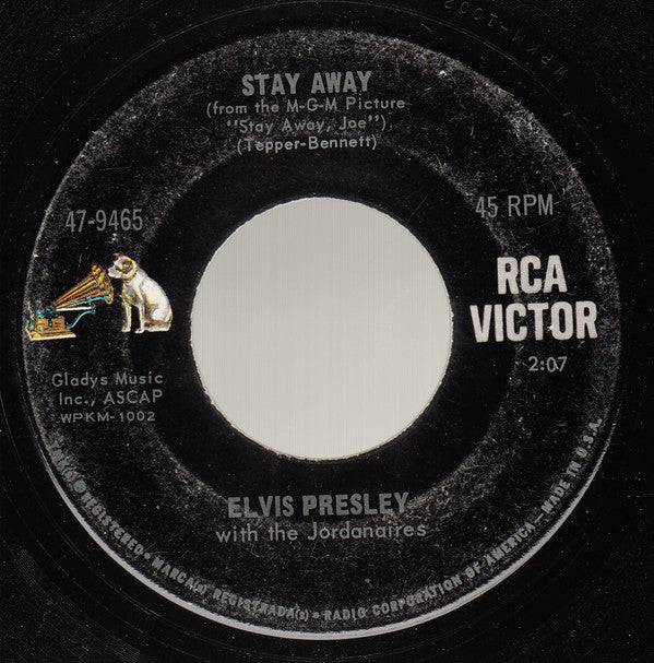 Elvis* : U.S. Male / Stay Away (7", Single, Ind)